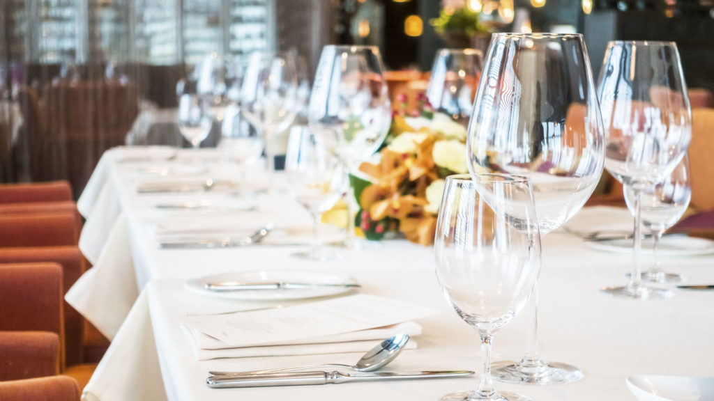 table set up for the meal, Events dinner - IMC international - Special Events - Services